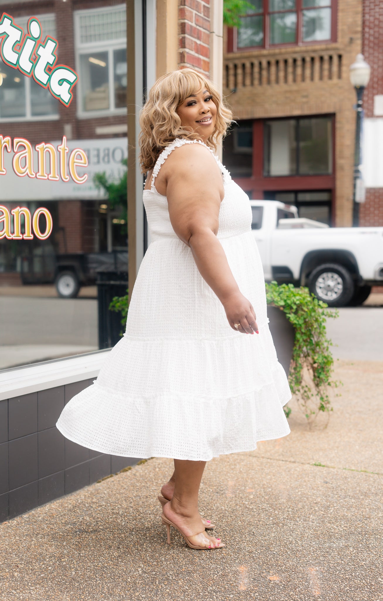 All White Summer in the Hamptons Dress